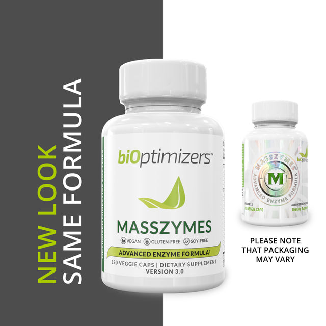 Bioptimizers - Masszymes 3.0 with Astrazyme - Digestive Enzyme Supplement for Better Absorption - Relief from Bloating, Constipation, and Gas - Contains Lipase, Amylase, and Bromelain, 250 Capsules