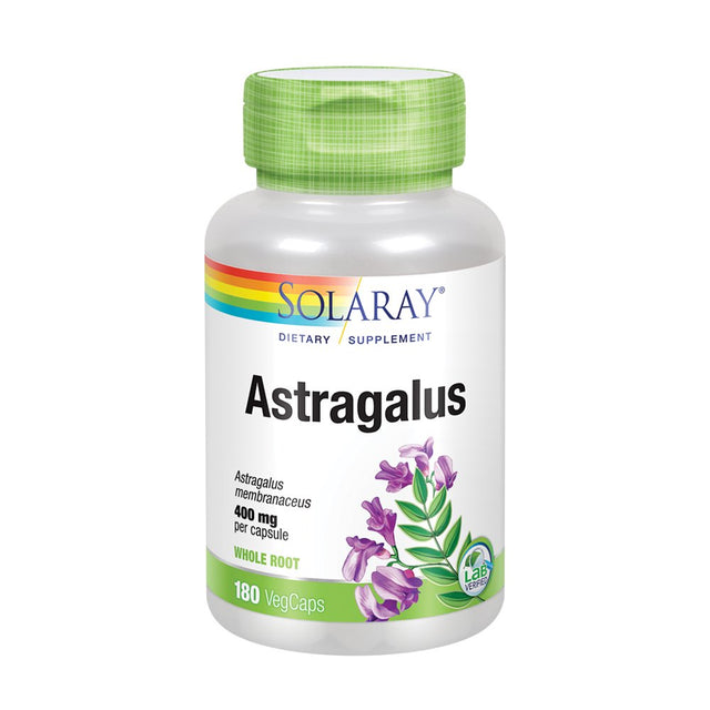 Solaray Astragalus Root 400Mg | Adaptogen Herb | Non-Gmo, Vegan & Lab Verified | 180 Vegcaps