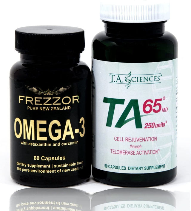 | TA-65 Supplement | 90 Capsules | Free Bottle of Omega-3 Greenlip Mussel Oil | Daily Supplement | 60 Capsules