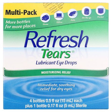 Refresh Tears Lubricant Eye Drops, 4-0.5Oz Bottles & 1-0.17Oz. Bottles