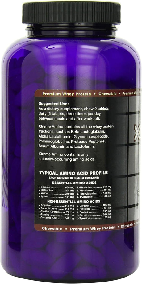 Ultimate Nutrition Xtreme Amino Whey Formula Supplement, Help for Recovery and Improved Performance, Keto Friendly, 330 Chewable Tablets, Chocolate