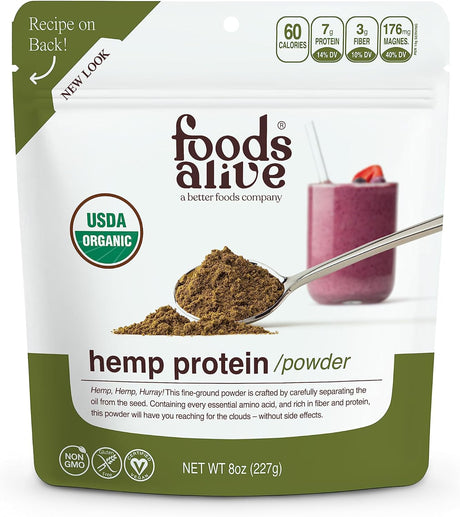 Foods Alive | Organic Hemp Protein Powder | 8 Oz