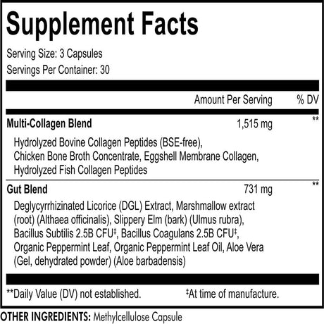 Codeage Multi Collagen + Gut Health Blend Supplement - Digestive Probiotic - 90 Capsules Pack of 2