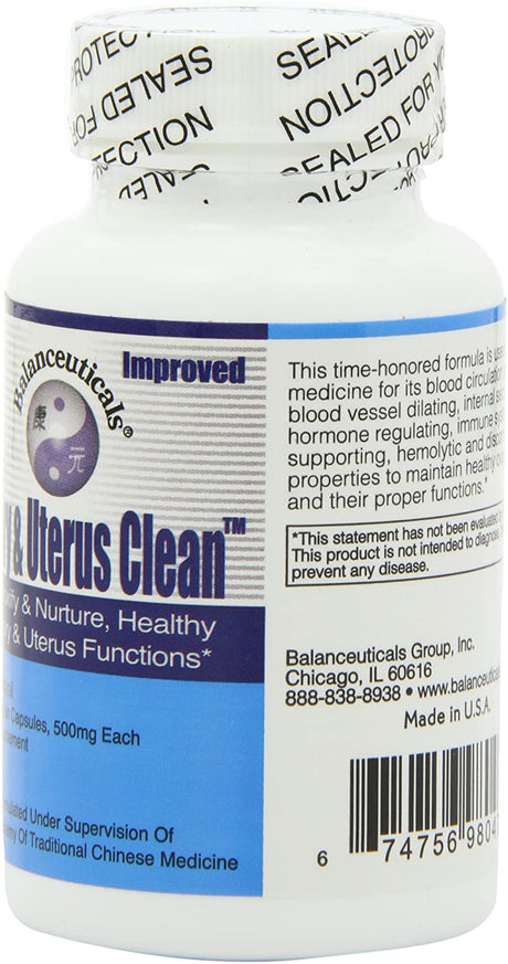 Balanceuticals Ovary & Uterus Clean, 500 Mg Dietary Supplement Capsules, 60-Count Bottle