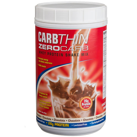 Healthsmart Foods Carbthin Zerocarb Whey Protein Shake Mix Chocolate