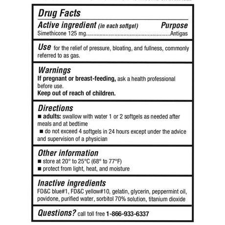 Welmate Simethicone 125 Mg - Extra Strength Gas Relief - IBS & Bloating Support - 365 Count Softgels