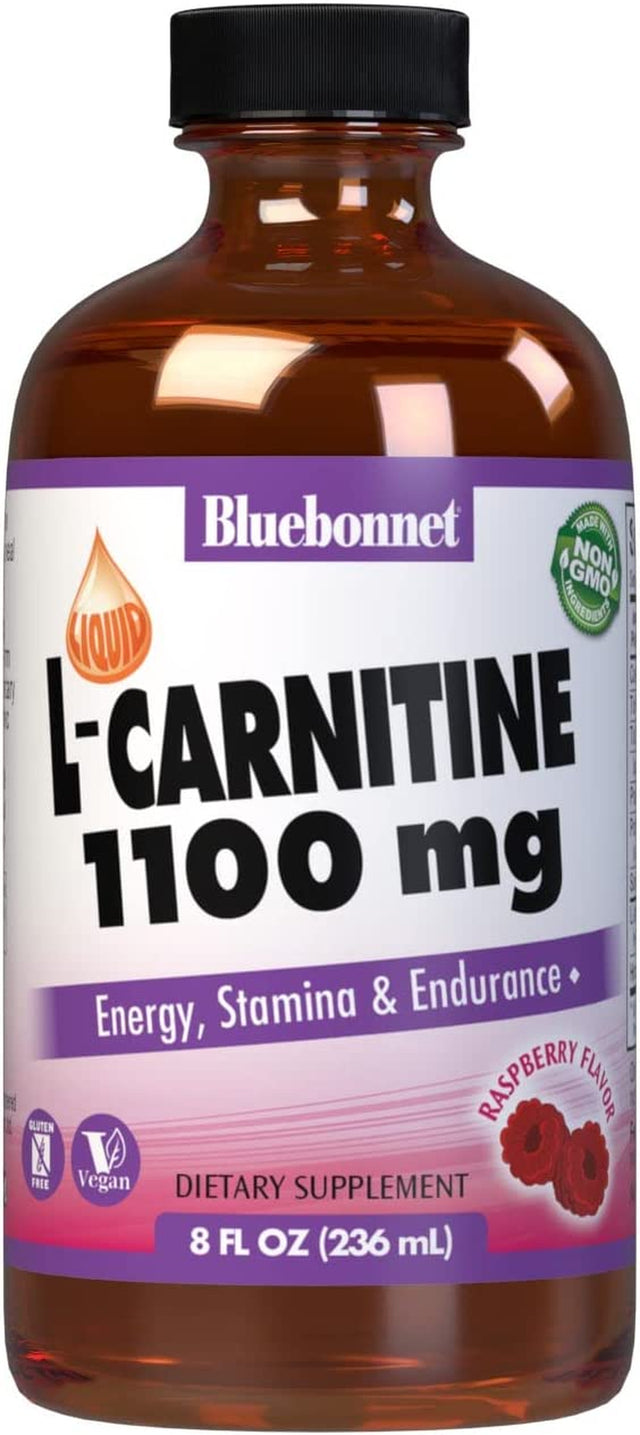 Bluebonnet Liquid L-Carnitine 1100 Mg, Raspberry, 8 Fluid Ounce