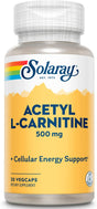 SOLARAY Acetyl L-Carnitine 500 Mg | Healthy Cellular Energy, Memory, Mood, and Cardiovascular Support | 30 Vegcaps