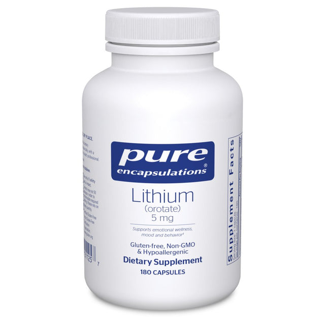 Pure Encapsulations Lithium (Orotate) 5 Mg | Supplement to Support Healthy Brain Function, Memory, and Behavior* | 180 Capsules