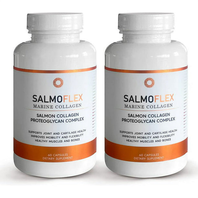 VITASEI Salmoflex Marine Collagen Peptides Pills W/Hyaluronic Acid, Vitamin C, D, E| Salmon Supplements -Hair, Skin, Nails | Multivitamin for Women & Men |Knee, Joint Relief -2 X 60 Capsules