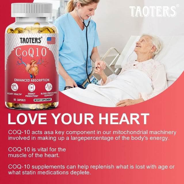 TAOTERS Coq10 Supplement - Supports Healthy Blood Pressure, Enhances Liver Function, and Supports Heart Health