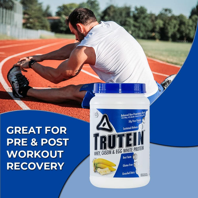 Body Nutrition Protein Powder - Trutein Banana Cream 2Lb Whey, Natural Keto Drink - Workout, Recovery