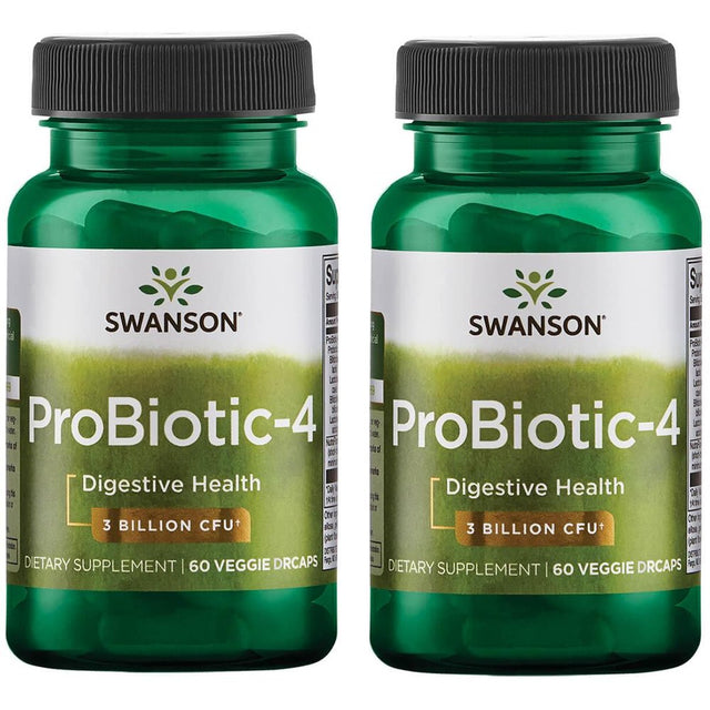 Swanson Probiotic-4 3 Billion Cfu 60 Veg Caps 2 Pack