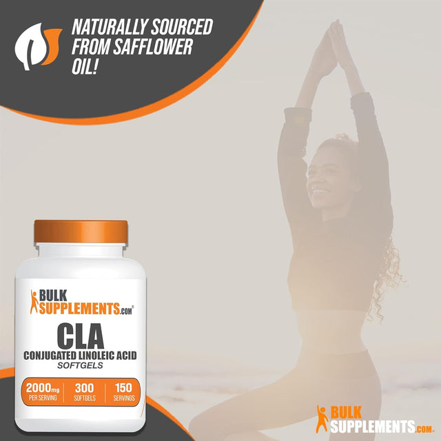 BULKSUPPLEMENTS.COM Conjugated Linoleic Acid Softgels - CLA Supplements, CLA 2000Mg, CLA Safflower Capsules, CLA Pills - 2 CLA Softgels per Serving, 150-Day Supply, 300 Softgels