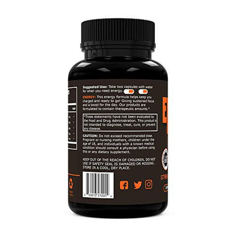 Zealthy Energy - Caffeine Supplement Pills for Boost Focus, Sustain Energy & Remove Brain Fog. Best Energy Booster Pill Supplements with Nootropic, Panax & Guarana Extract for Men & Women (60 Ct)