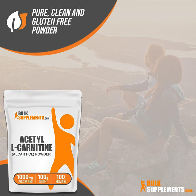 Bulksupplements.Com Acetyl L-Carnitine Powder - ALCAR Hcl, Carnitine Supplement, Acetyl L-Carnitine 1000Mg - ALCAR Powder, Unflavored & Gluten Free, 1000Mg per Serving, 100G (3.5 Oz)