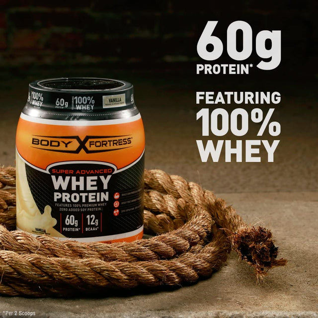 Body Fortress Whey Protein Powder, Chocolate Peanut Butter Flavored, Gluten Free, 60 G Protein per Serving, 2 Lbs