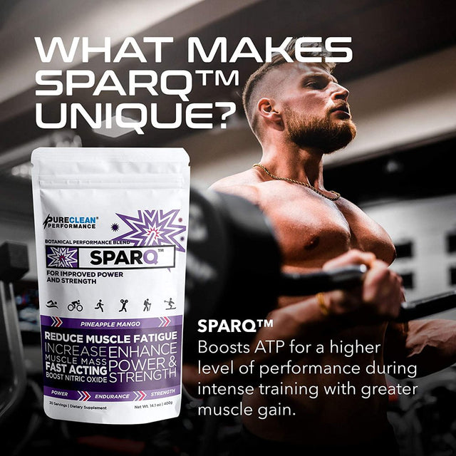 SPARQ All-Natural Pre-Workout Powder, Natural Energy, Pureclean Performance