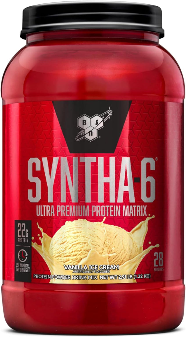 BSN SYNTHA-6 Whey Protein Powder, Vanilla Milk Isolate Protein Powder with Micellar Casein, Ice Cream, 28 Servings (Package May Vary)