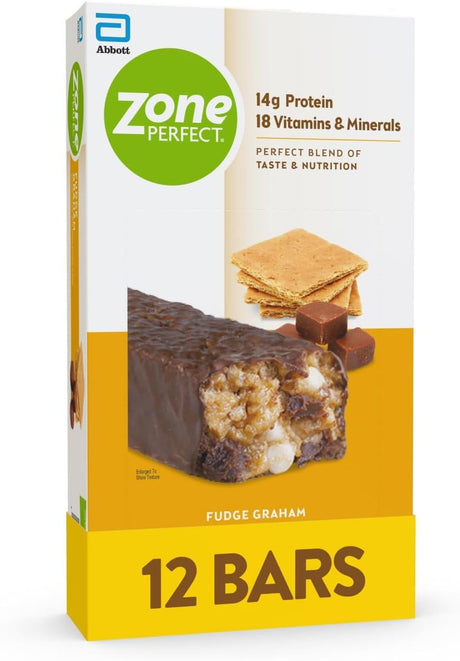 Zoneperfect Protein Bars, 14G Protein, 18 Vitamins & Minerals, Nutritious Snack Bar, Fudge Graham, 12 Bars