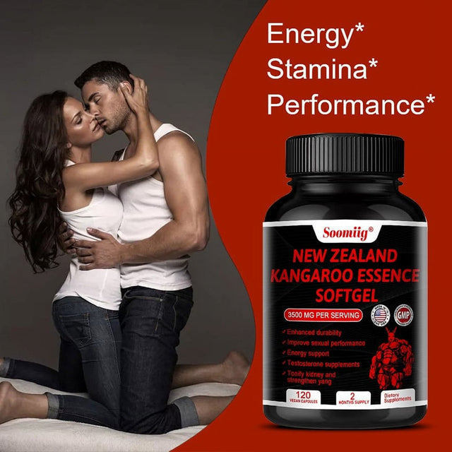 Soomiig New Zealand Kangaroo Essence Softgels 3500 Mg per Serving - Supports Energy and Endurance, Increases Blood Flow Male Enhancement