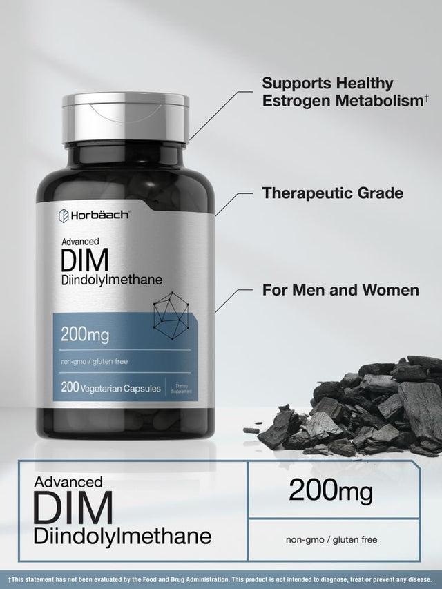 DIM Supplement | 200Mg | 200 Vegetarian Capsules | by Horbaach