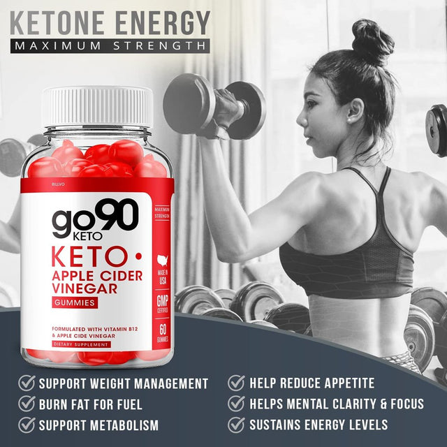 Go90 Keto ACV Gummies - Advanced Formula Go90 Keto plus ACV Gummies Keto with Apple Cider Vinegar Dietary Supplement 60 Gummies