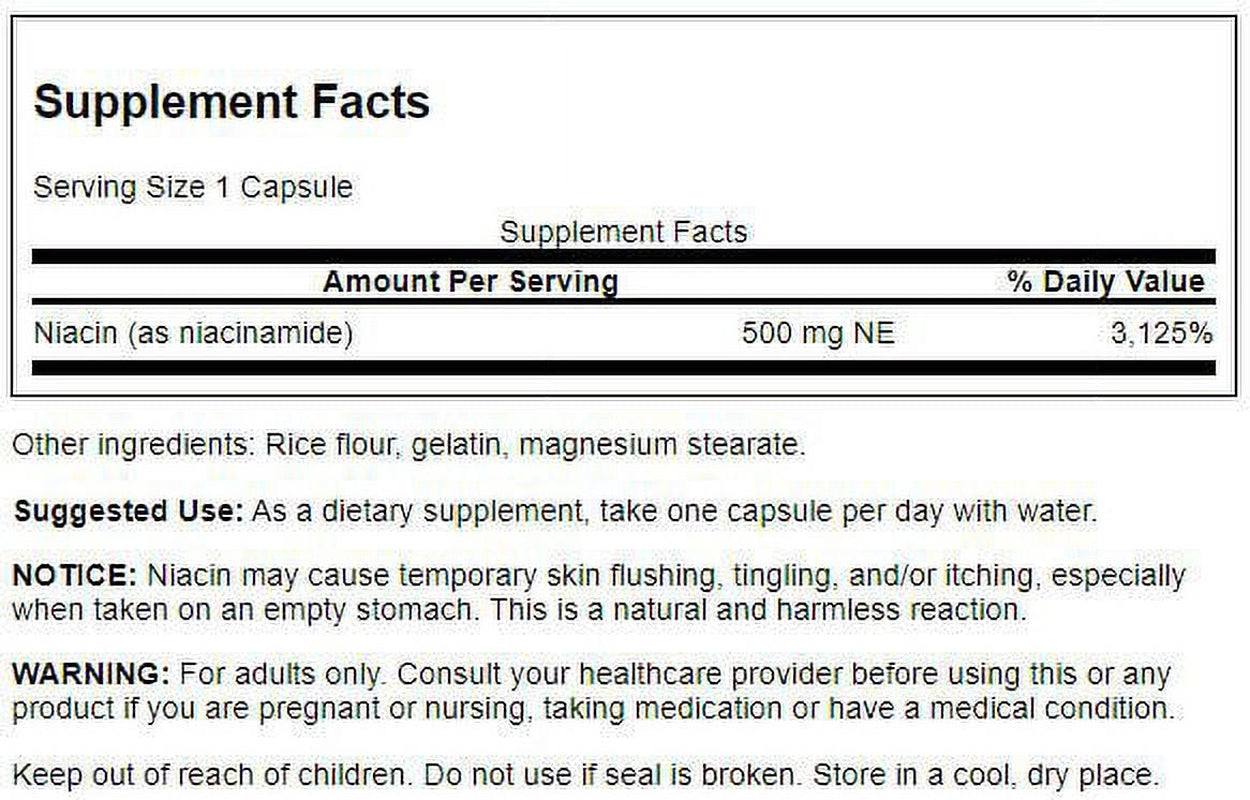 Swanson Niacinamide 500 Mg 250 Caps 2 Pack – Nutricity.co.nz