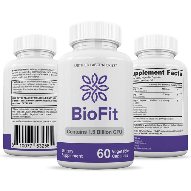 (2 Pack) Biofit Probiotic 1.5 Billion CFU Bio Fit Supplement for Men & Women 120 Capsules