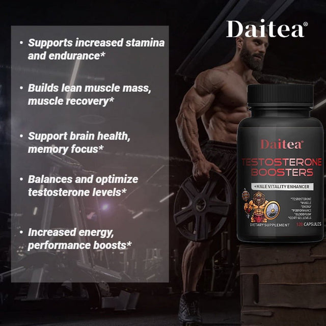 Daitea Male Enhancement - Muscle Builder - Anabolic Muscle Builder and Energy Booster for Men - Vitamins & Minerals - Daily Supplement for Men