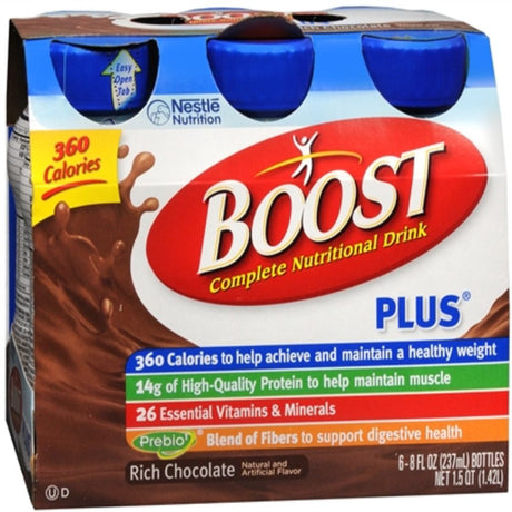 BOOST plus Nutritional Energy Drinks Chocolate 48 Oz (Pack of 2)