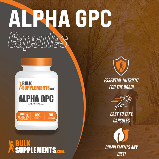 Bulksupplements.Com Alpha GPC Capsules, 600Mg - Brain Support - Heart Health (180 Capsules - 90 Servings)