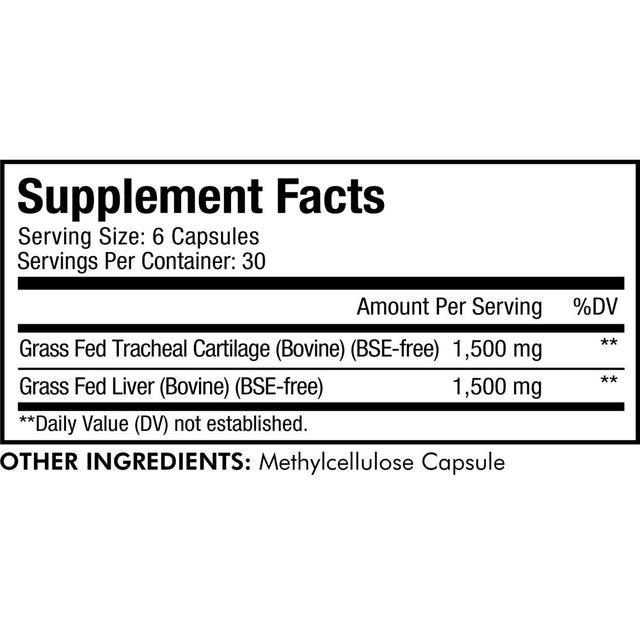 Codeage Grass-Fed Beef Cartilage, Freeze-Dried, Non-Defatted, Desiccated Glandular Supplement, 180 Ct