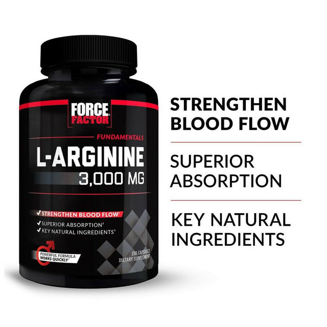 L-Arginine 3000 MG, Extra Strength Nitric Oxide & Circulation Boost 150 Capsules