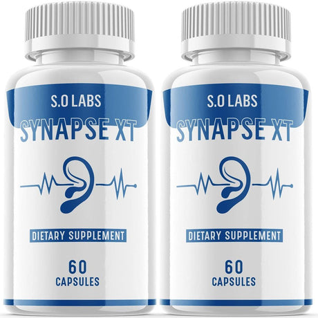 Synapse XT - Tinnitus Support for Healthy Middle and Inner Ear Structures, Including Cilia, Nerves, Hormone Levels and Blood Supply - 120 Capsules (2 Pack)