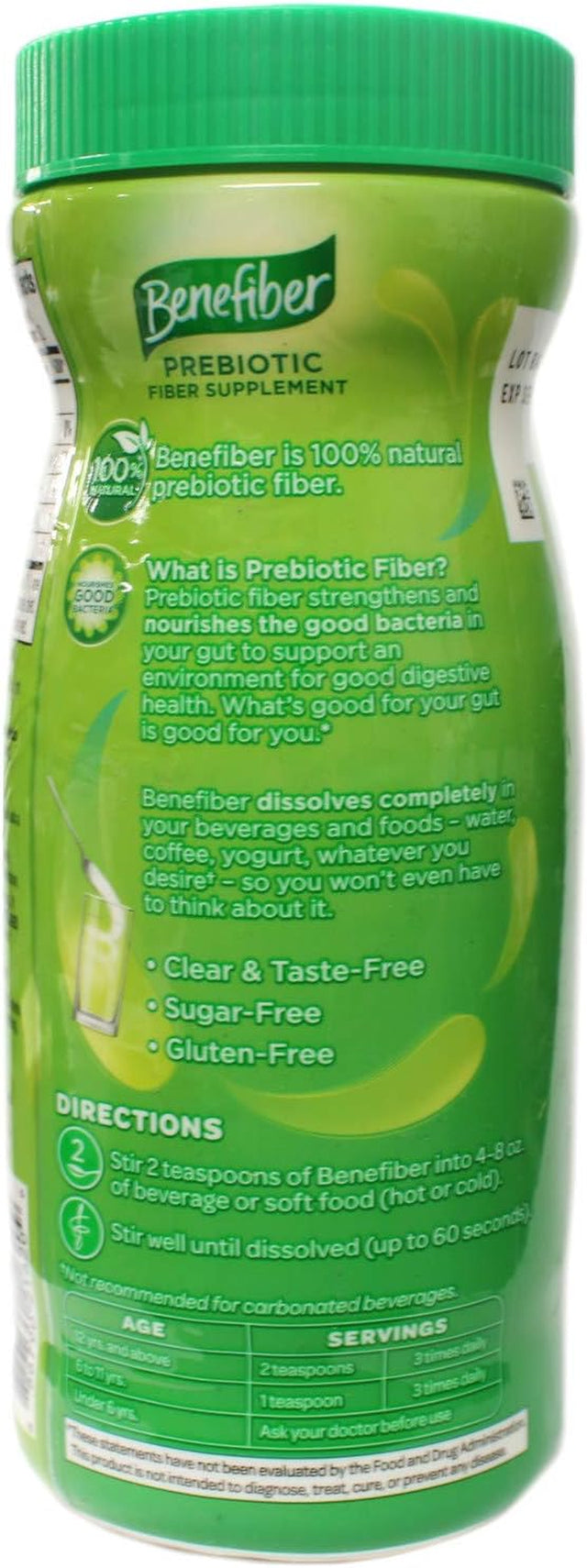 Benefiber Sugar Free Powder Unflavored 8.7 Oz Each (Value Pack of 2)