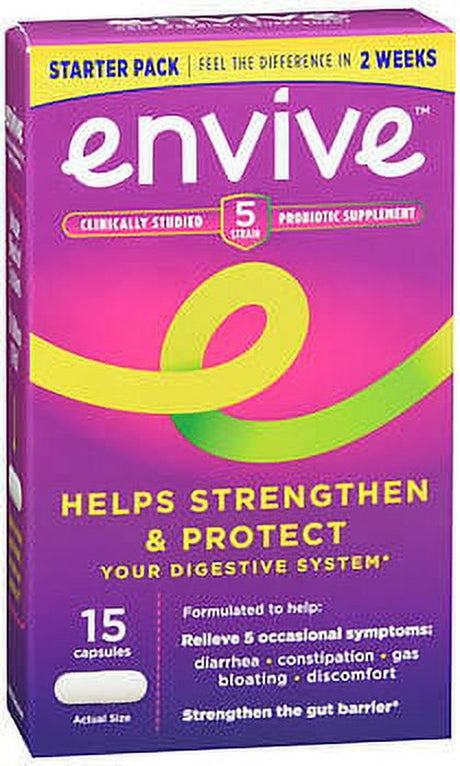 ENVIVE Daily Probiotic Supplement for Men and Women, Helps Strengthen and Protect the Digestive System*, 15 Capsules