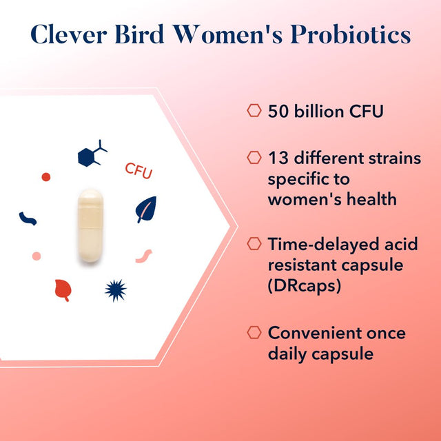 Best Nest Wellness Clever Bird Women'S Probiotics, 50 Billion CFU Once Daily, Immune Support, 30 Ct