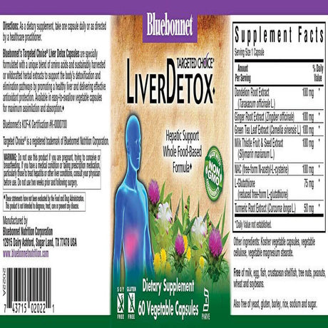 Bluebonnet Nutrition Targeted Choice Liver Detox Herbal Blend, 60 Count