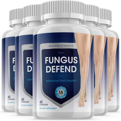 Rillvo 5 Pack Fungus Defend Pills Supports Strong Healthy Nails Supplement 300 Capsules