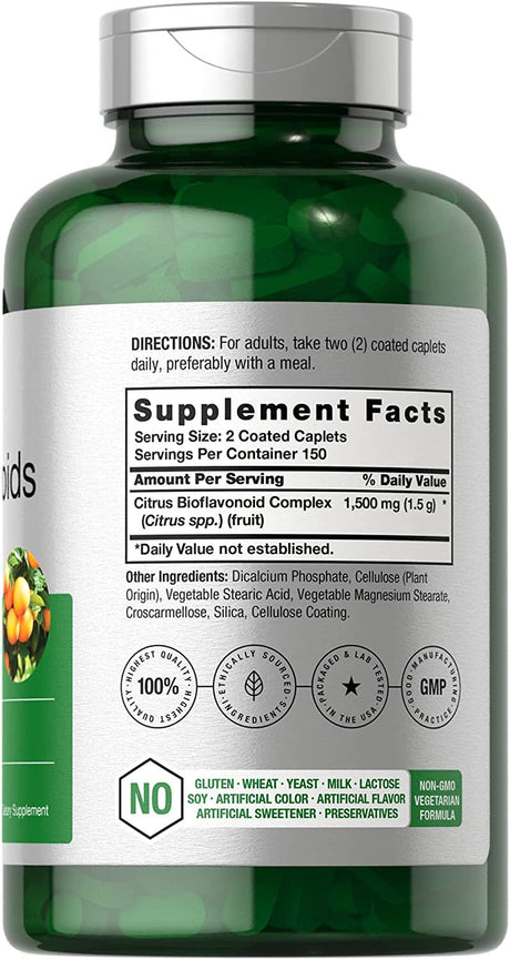 Citrus Bioflavonoids Complex | 1500Mg | 300 Caplets | Vegetarian Formula | by Horbaach