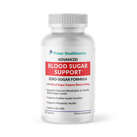 Prime Healthineers Advanced Blood Sugar Support Supplement - 60 Capsules - Zero Sugar Verified & Certified - 7-In-1 Blend to Support Glucose Metabolism & Balance Proper Insulin Function - Made in USA