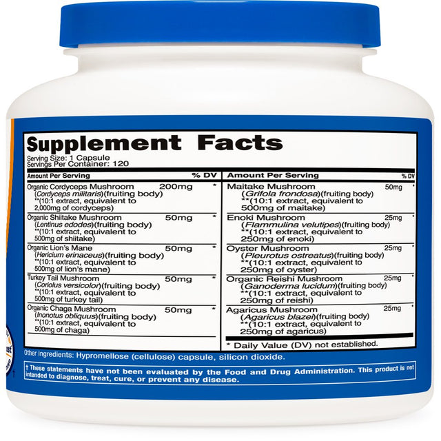 Nutricost Mushroom Complex Supplement, 120 Capsules - 10 Mushroom Blend - Supplement