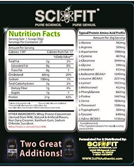 Scifit Whey Protein, Vanilla, 2-Pound Tub