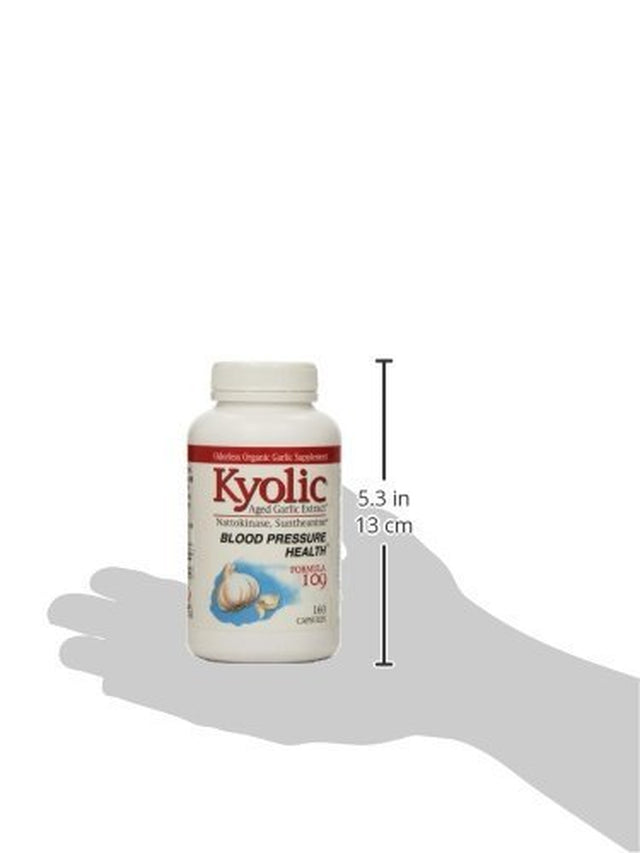 Kyolic Garlic Formula 109 Blood Pressure Health (160 Capsules) Heart Healthy Odorless Organic Garlic Supplement, Soy- Dairy- Gluten-Free, Gentle on the Gut Garlic Pills