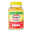 Spring Valley Proactive Support Omega-3 from Fish Oil Heart General & Brain Health Dietary Supplement Softgels, 1000 Mg, 60 Count