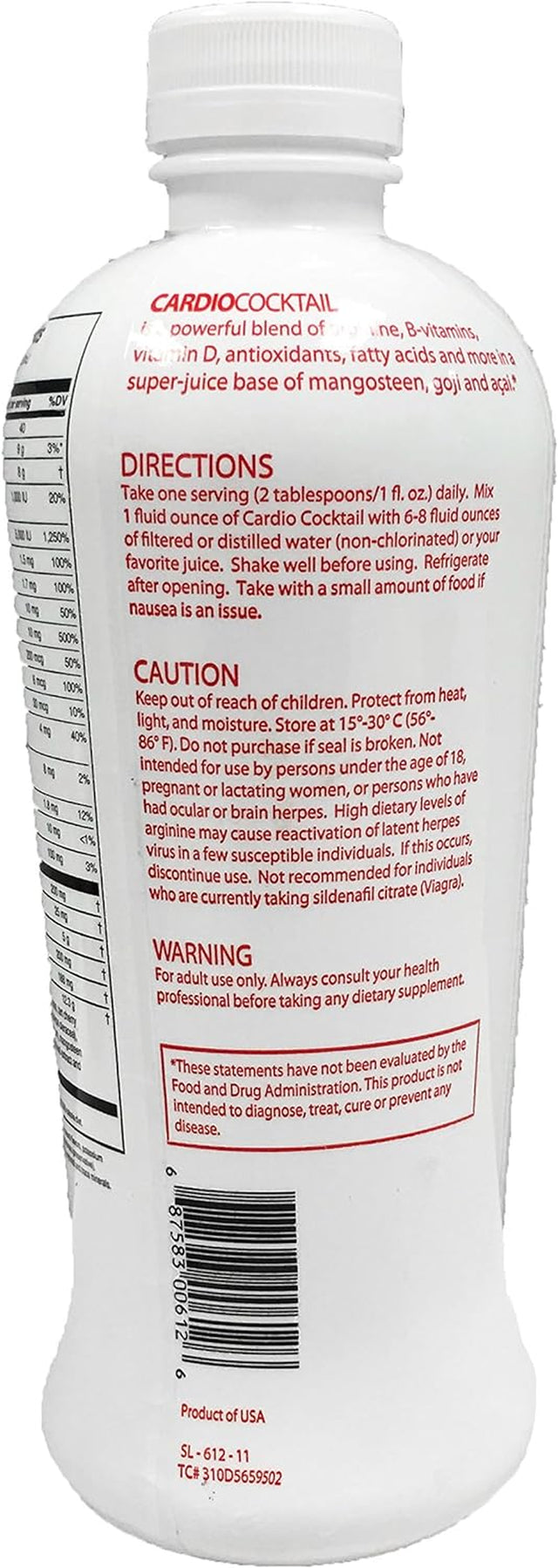 Cardio Cocktail Nitric Oxide Booster – Liquid Blood Pressure Support Supplement- L-Arginine, L-Citrulline, Vitamins and Antioxidant Fruit Extracts for Cardiovascular Function and Cognition (32 Oz)