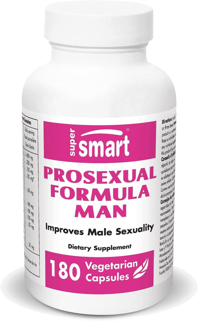 Supersmart - Prosexual Formula for Man - 100% Natural - Help Man with Sexuality | Non-Gmo & Gluten Free - 180 Vegetarian Capsules