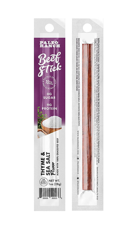 PALEO RANCH, Thyme & Sea Salt Protein Stick, 100% Grass-Fed, 30 Ct