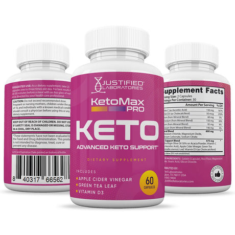 (10 Pack) Keto Max Pro ACV Pills 1275Mg Alternative to Gummies Dietary Supplement 600 Capsules